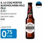 A.LE COQ PORTER ALKOHOOLIVABA HELE ÕLU 0,33 l