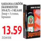 Saksamaa liköör Jägermeister + 3 klaasi