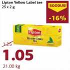 Allahindlus - Lipton Yellow Label tee
25 x 2 g