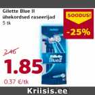 Allahindlus - Gilette Blue II
ühekordsed raseerijad
5 tk