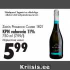 Allahindlus - Zonin Prosecco Cuvee 1821 KPN vahuvein 